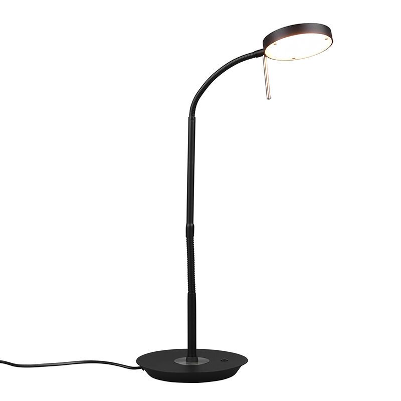 Sort bordlampe modern, Bilge, 12W, justerbar lysfarve LED, med brytare