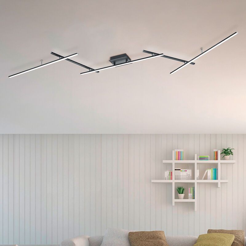 Sort plafond modern, Nadja, 22W, RGBW LED, med fjärrkontroll