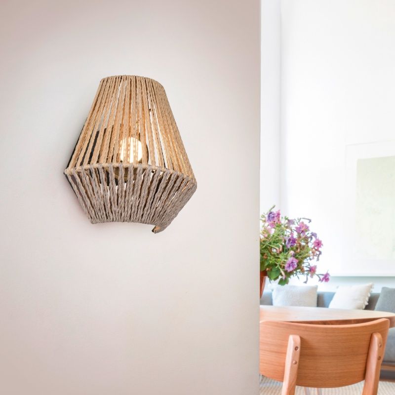 Papir genopladelig væglampe brun, Isaura, 1,5W, 3000K LED, 3 trins lysdæmper Papir genopladelig væglampe brun, Isaura, 1,5W, 3000K LED, 3 trins lysdæmper