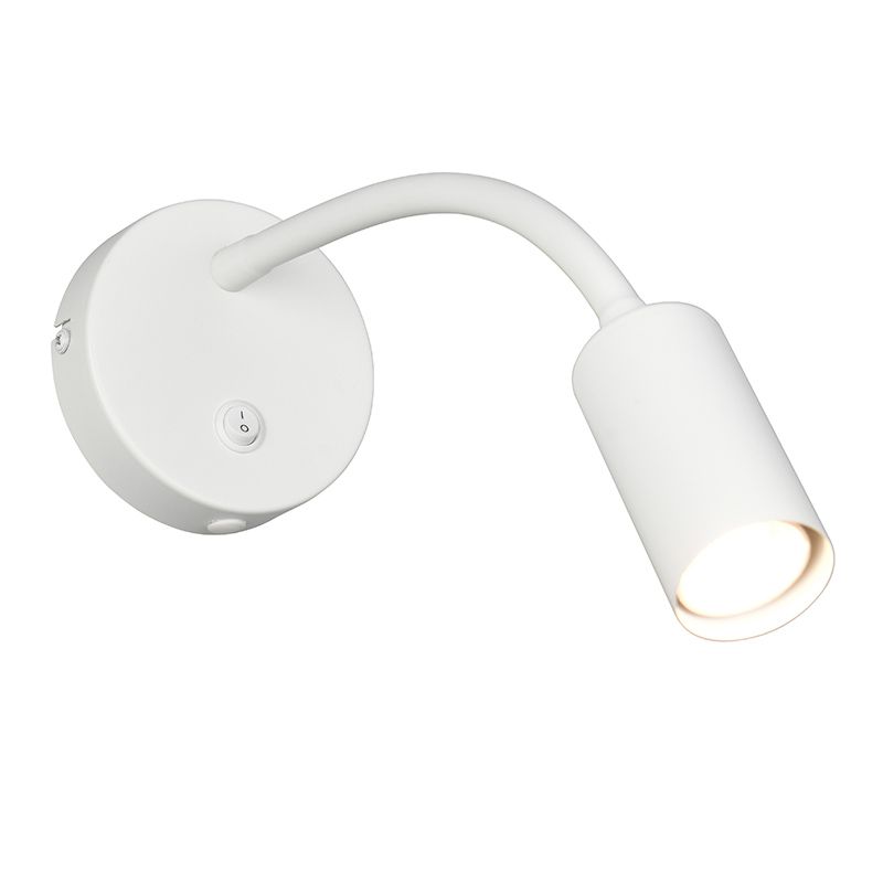 Hvid væglampe modern, Suradj, med brytare Hvid væglampe modern, Suradj, med brytare