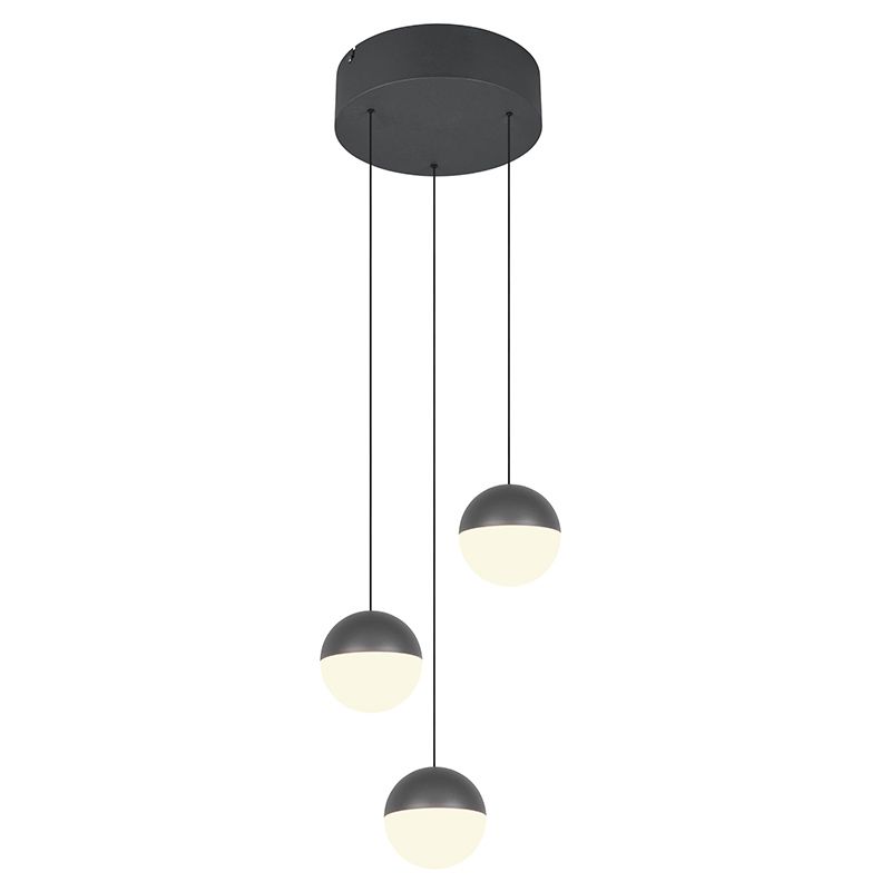 Antracit pendler lampe modern, Rigtje
