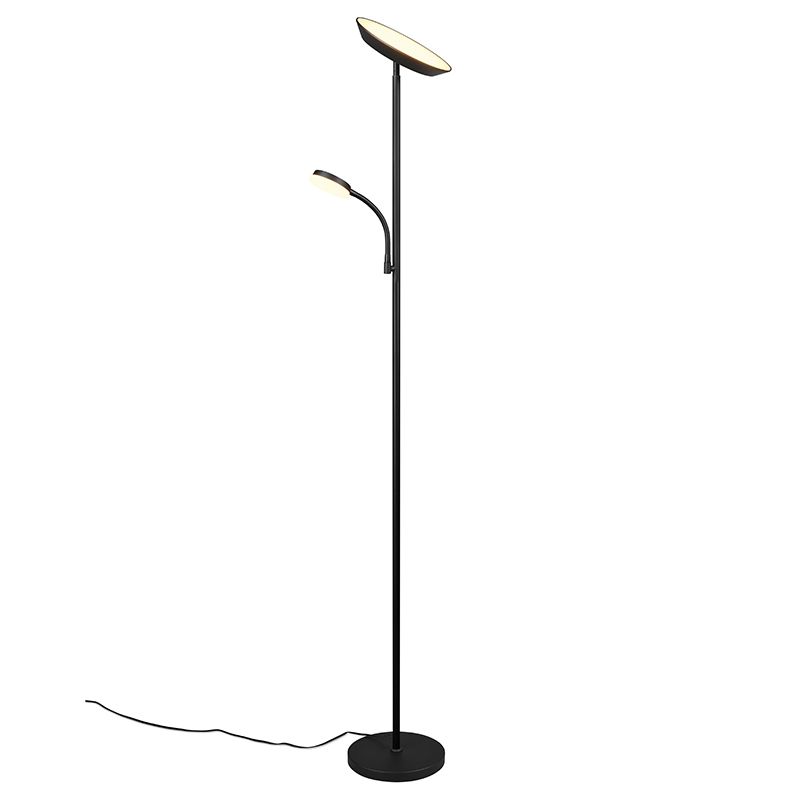 Sort gulv lampe modern, Shahid, 17W, varm til kold hvid justerbar LED, med beröringsdimmer