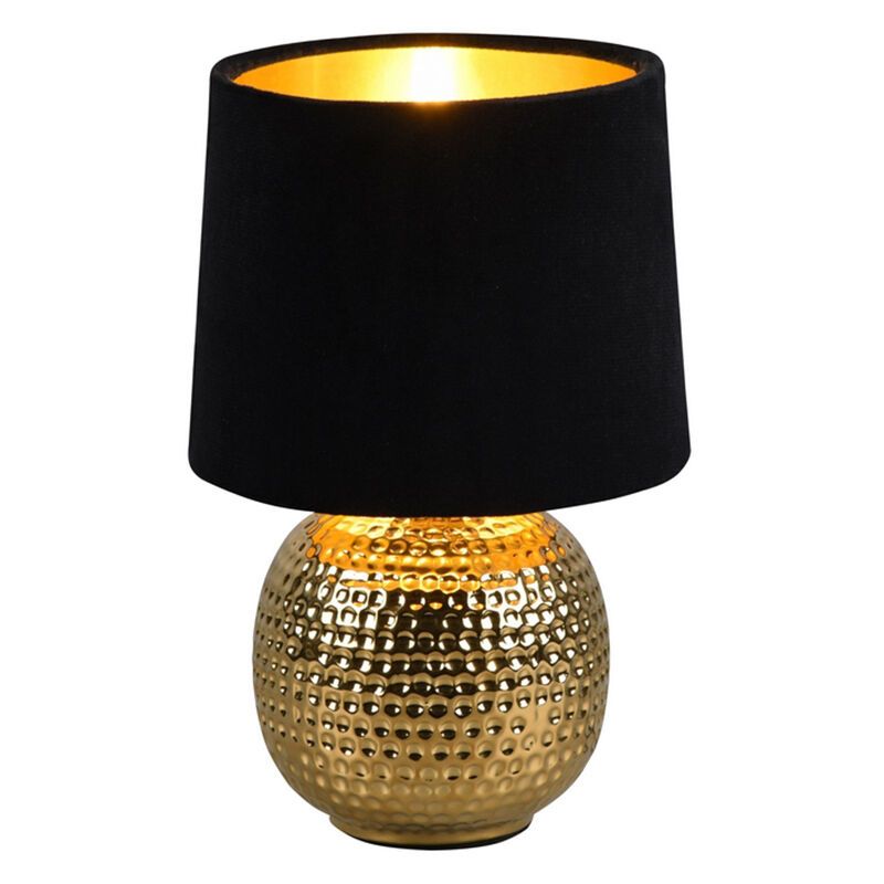 Keramik bordlampe guld, Jorre, med brytare Keramik bordlampe guld, Jorre, med brytare