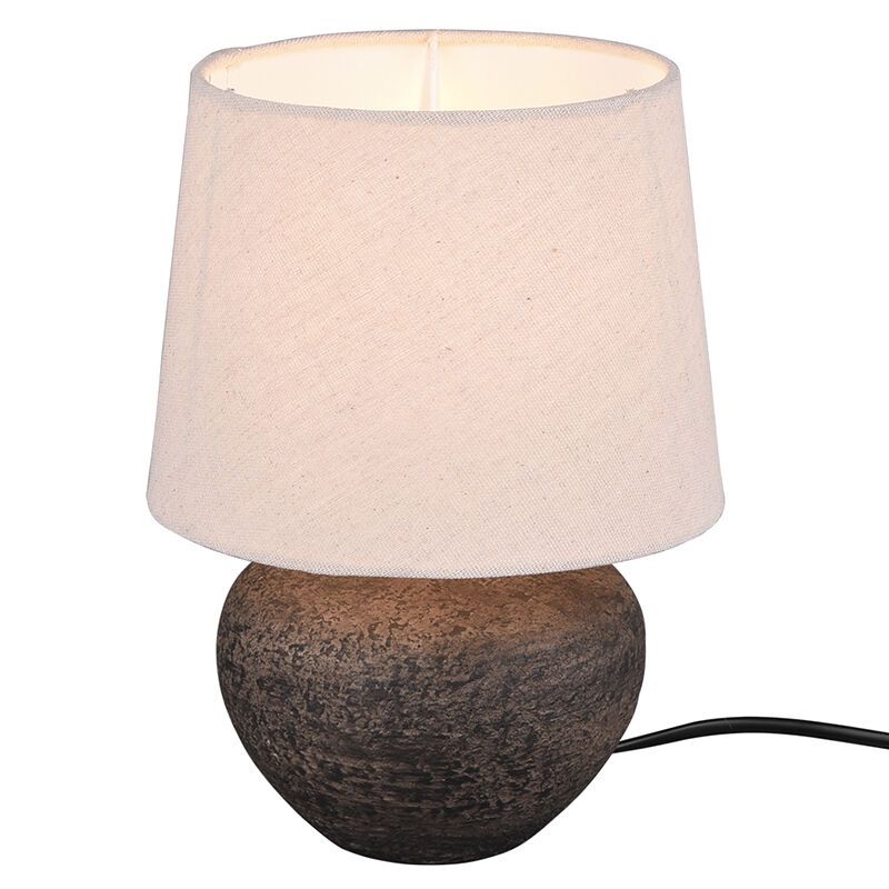 Keramik bordlampe brun, Ulo, med brytare Keramik bordlampe brun, Ulo, med brytare
