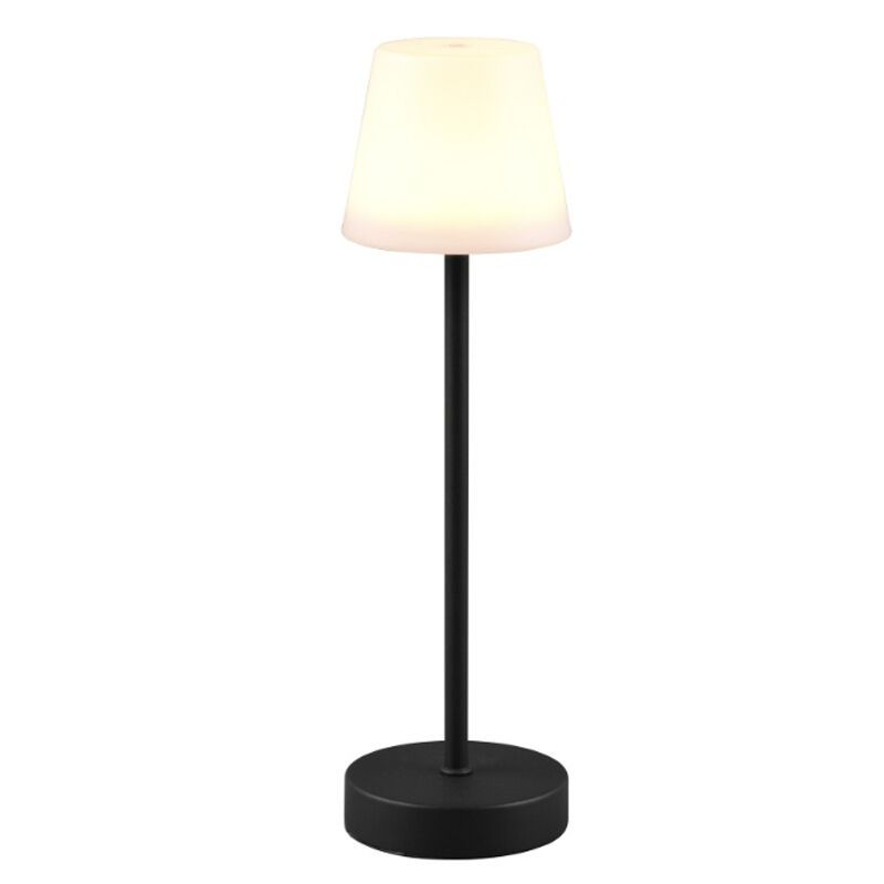 Sort genopladelig bordlampe plast, Suman, 2W, varm til kold hvid justerbar LED, IP44, med touch lysdæmper