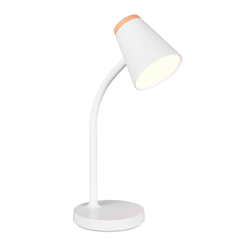 Hvid bordlampe modern, Rahul, 4,5W, 3000K LED, med brytare