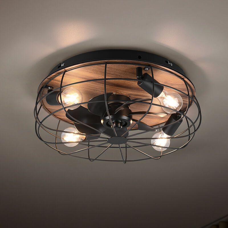 Sort loftventilator modern, Roberto, med fjärrkontroll Sort loftventilator modern, Roberto, med fjärrkontroll