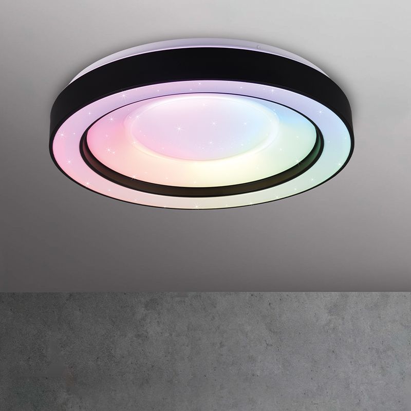Sort plafond modern, Navin, 22W, RGBW LED, med fjärrkontroll