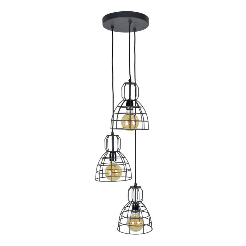 Industri pendler lampe sort, Dexter