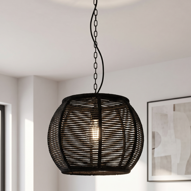 Industri pendler lampe sort, Milca