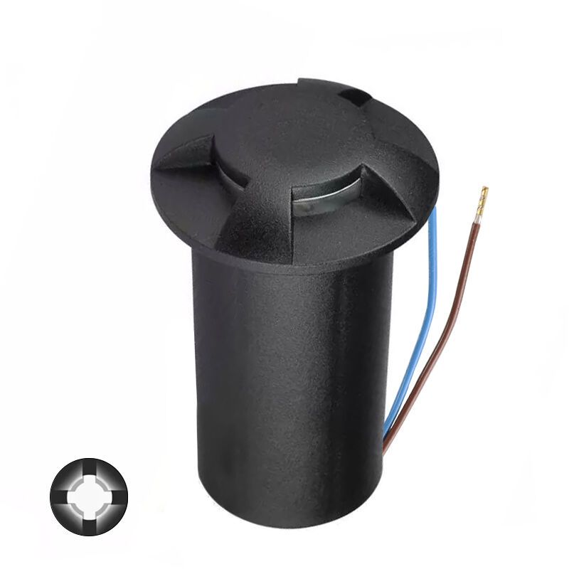 Modern nedgravningsspot sort, Marcus, 1W, 6500K LED, IP67