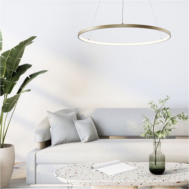 Design pendler lampe guld, Kubra, 28W, varm til kold hvid justerbar LED