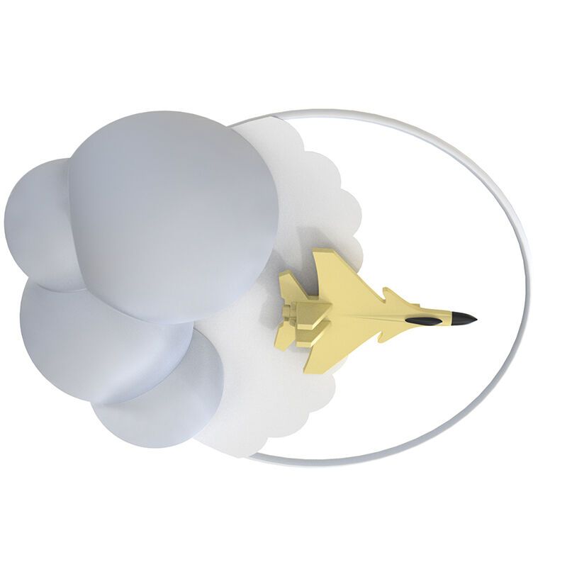 Metal loftlampe til børneværelse hvid, Jet, 37W, 3000K LED, 3 trins lysdæmper Metal loftlampe til børneværelse hvid, Jet, 37W, 3000K LED, 3 trins lysdæmper