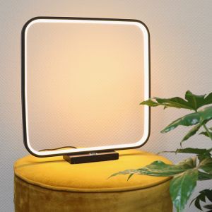 Modern bordlampe sort, Diogo, 8W, 3000K LED, med beröringsdimmer