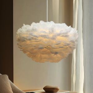 Stof pendler lampe hvid, Suzie
