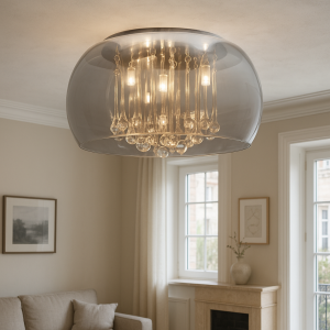 Design loftlampe grå, Lorenzo