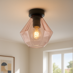 Retro loftlampe lyserød, Anoek