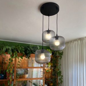 Retro pendler lampe grå, Charlois