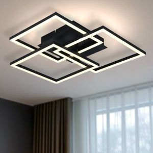 Modern plafond sort, Giorgio, 35W, dim to warm LED, med fjärrkontroll