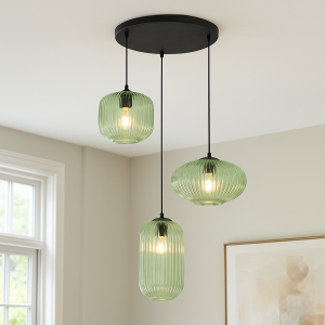 Retro pendler lampe grøn, Charlois