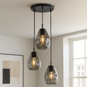 Design pendler lampe grå, Evito
