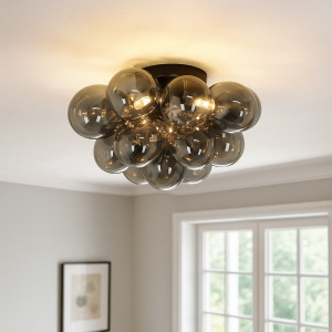 Design loftlampe grå, Cyril