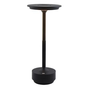 Modern genopladelige bordlampe sort, Arvind, 3W, varm til kold hvid justerbar LED, med brytare