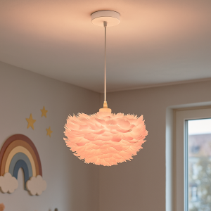 Stof pendler lampe lyserød, Suzie