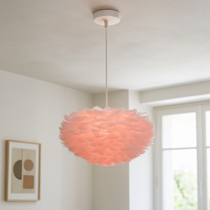 Stof pendler lampe lyserød, Suzie