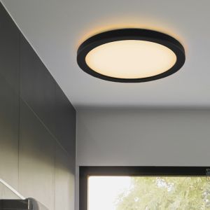 Plast loftlampe badeværelse sort, Shivani, 15W, 3000K LED, IP44