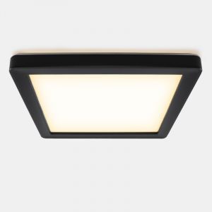Plast loftlampe badeværelse sort, Shivani, 15W, 3000K LED, IP44