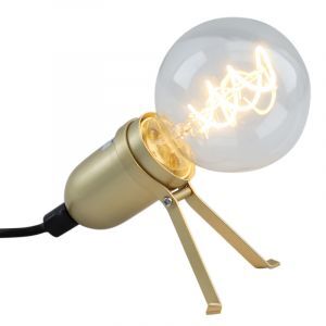 Metal bordlampe guld, Gidon, med brytare