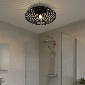 Industri loftlampe badeværelse sort, Lieve, IP44