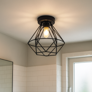Industri loftlampe badeværelse sort, Jochem, IP44