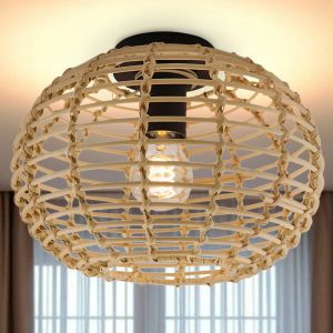 Rattan loftlampe brun, Roza