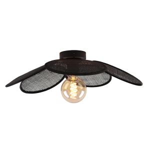Rattan loftlampe sort, Rowen