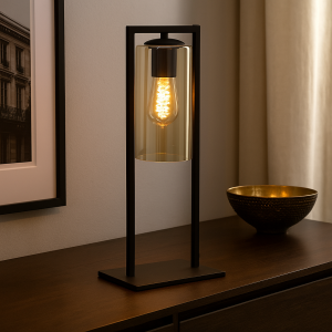 Industri bordlampe sort, Tonia, med brytare