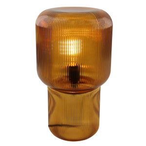 Design bordlampe brun, Chelsea, med brytare