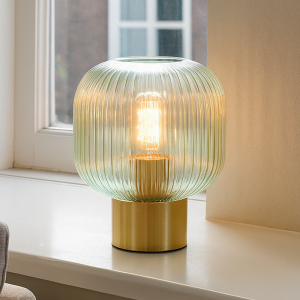 Design bordlampe grøn, Charlois, med brytare