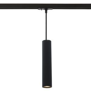 Modern 1-faset lampe på lyseskinne sort, Nadi