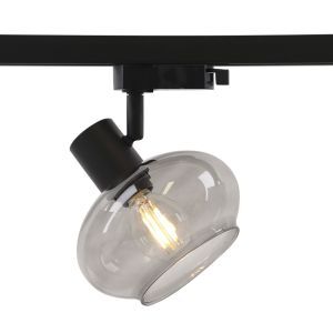 Design 1-faset lampe på lyseskinne grå, Skip