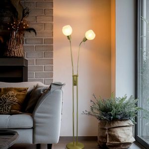 Design gulv lampe hvid, Ayleen, med brytare
