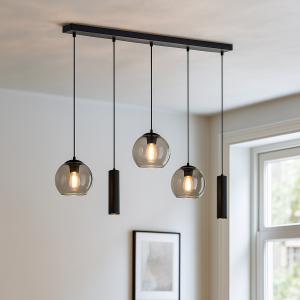 Modern pendler lampe sort, Gianni