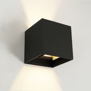 Modern up down væglampe sort, Dion, 6W, dim to warm LED, IP65