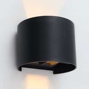 Modern up down væglampe sort, Dion, 6W, 3000K LED, IP65