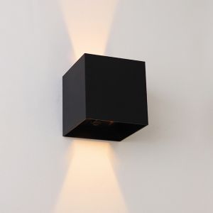 Modern genopladelige væglampe sort, Dion, 1W, 2700K LED, IP44
