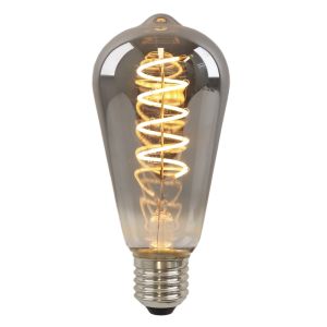 Dimmbare Olucia E27 LED Edison pære Tuelo, grå, 4W, 2200K