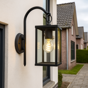 Klassisk udendørslampe sort, Janco, IP44