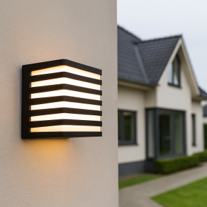 Modern udendørslampe sort, Lenny, 9W, 3000K LED, IP54