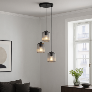 Retro pendler lampe gennemsigtig, Jisca